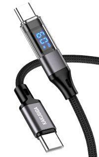 KAKUSIGA KSC-1028 60W intelligent digital display charging data cable (Type-C to Type-C)