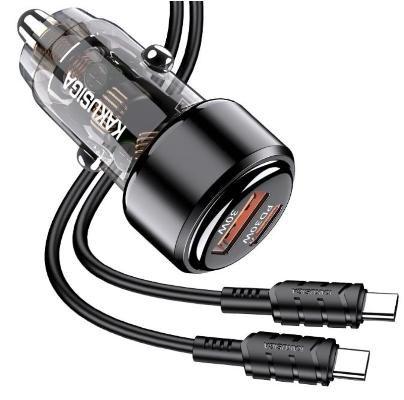 KAKUSIGA KSC-1176 dual-port 60W (1C1A) car charger (Type-C to Lightning)
