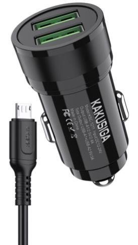 KAKUSIGA KSC-1212 dual-port car charger set (Lightning)