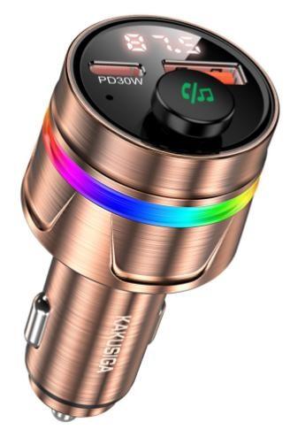 KAKUSIGA KSC-1213 48W dual-port (PD30W+QC3.0) car BT FM transmitter