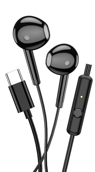 KAKUSIGA KSC-1317 Type-C universal digital earphone with mic(1.1m) (Separated Packaging) MOQ 1000PCS/Carton Per Color