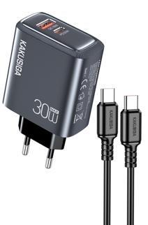 KAKUSIGA KSC-1674 PD30W + QC3.0 Private Model Large Charger Set (EU)Type-C to Lightning