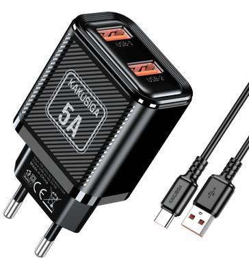 KAKUSIGA KSC-1698 Dual-Port Charger Set (EU) Lightning