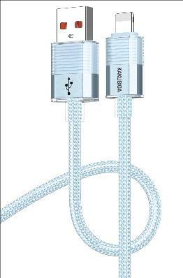 KAKUSIGA KSC-985 two-color braided transparent data cable (Lightning)