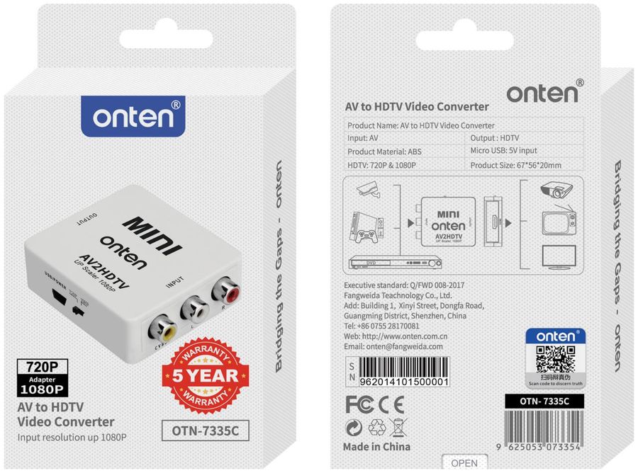 ONTEN OTN-7335C AV to HDMI adapter
