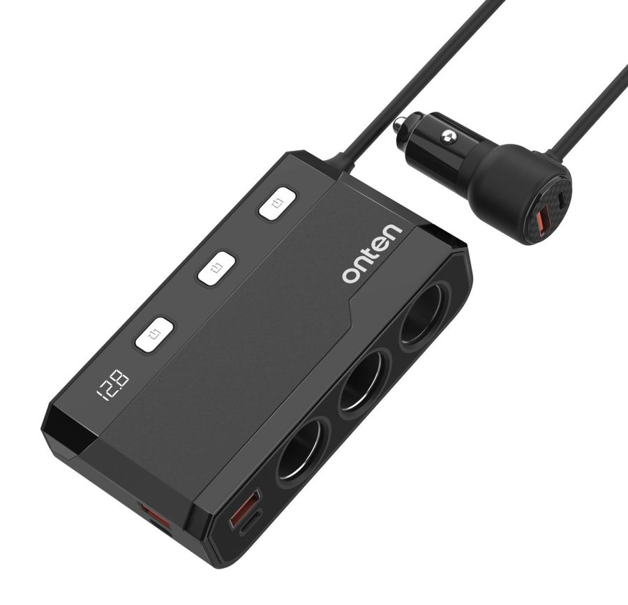 ONTEN OTN-CW76 9-in-1 Multiport Car Charger With independent switch