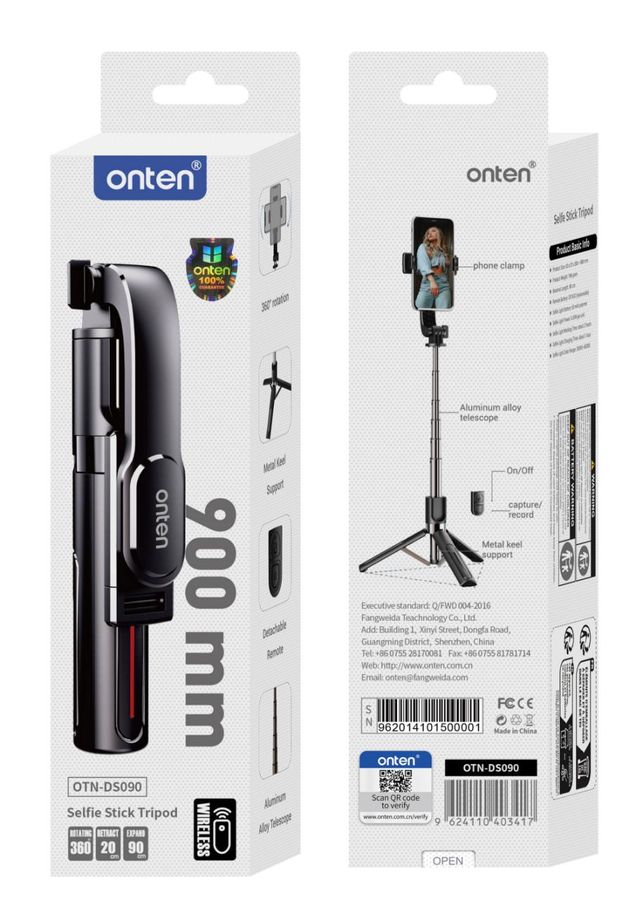 ONTEN OTN-DS090 tripod selfie stick (0.9M) (Aluminum)