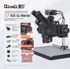 QianLi 6558 Gorilla Microscope (with base) + CTV 0.5X + Positioning light module +UV curing lamp+0.7x Teleconverter