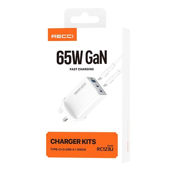 RECCI RC123U 65W UK plug charger