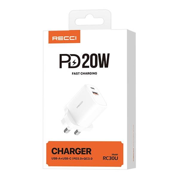 RECCI RC30U 20W UK charger UK PLUG