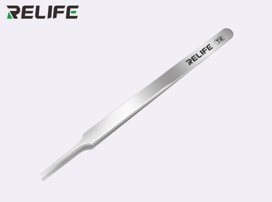 RELIFE T2 Extended flat- round-tip tweezers