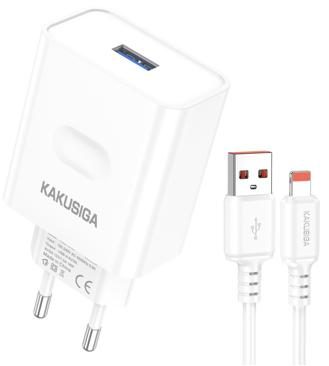 KAKUSIGA KSC-1617 Single Port QC3.0 Charger Set (Lightning) (EU)