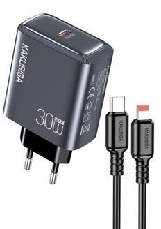 KAKUSIGA KSC-1670 PD 30W Private Model Large Charger Kit (EU) Type-C to Lightning