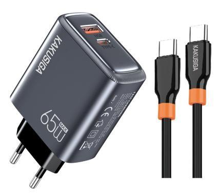 KAKUSIGA KSC-1678 PD65W+30W Private Mold Charger Set (EU) Type-C to Type-C
