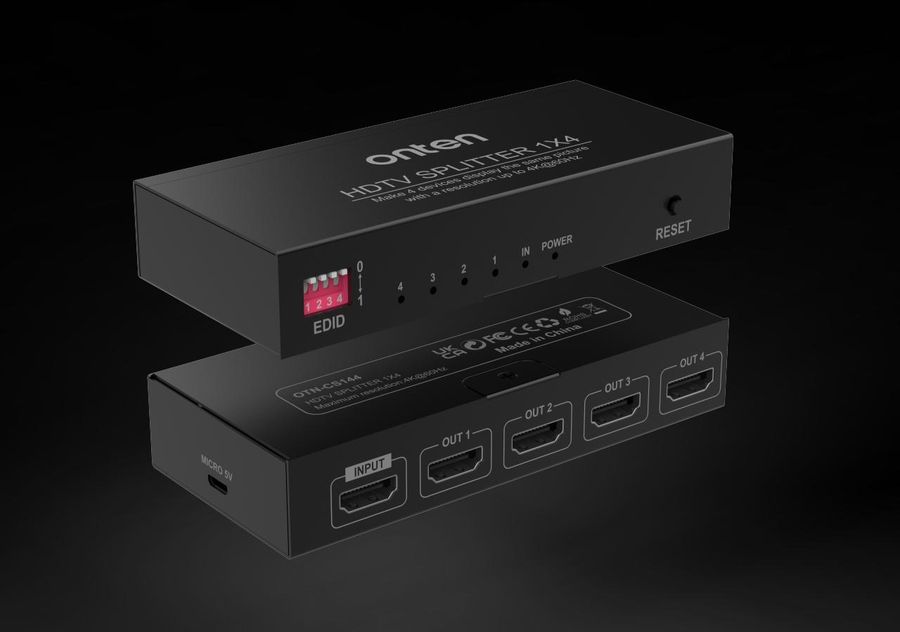 ONTEN OTN-CS144 1x4 HDMI 2.0b Splitter 4K@60Hz 1x4 HDMI 2.0b 4K@60Hz