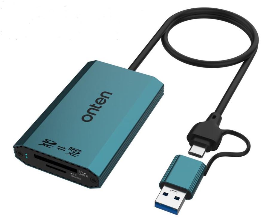 ONTEN OTN-KSS SDXC & Micro SDXC Card Reader USB 3.2 Gen 1 5Gbps Support: USB-C or USB-A